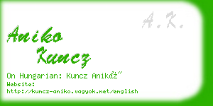 aniko kuncz business card